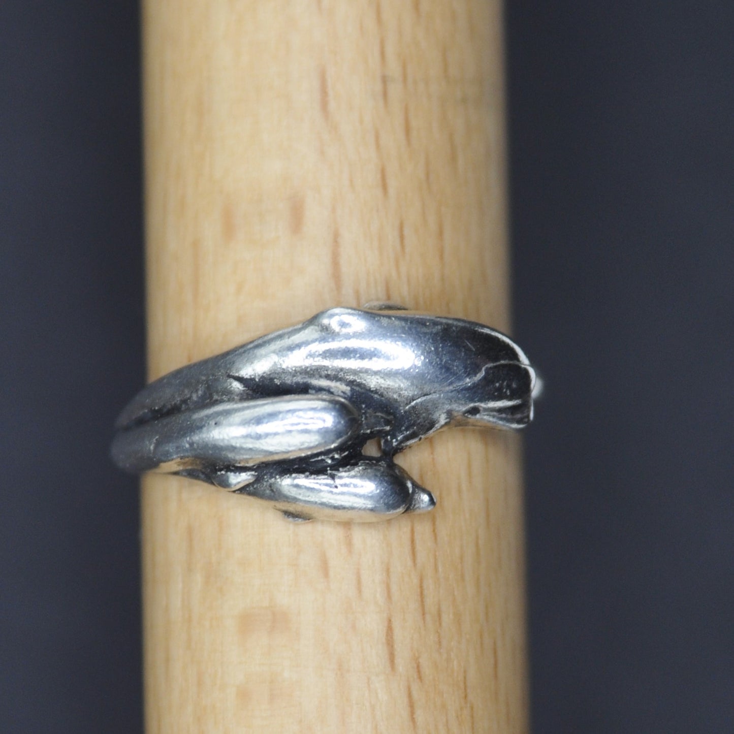Dolphin Ring, 3 Dolphins, Sterling Silver Endangered Species Nautical Jewelry for Women