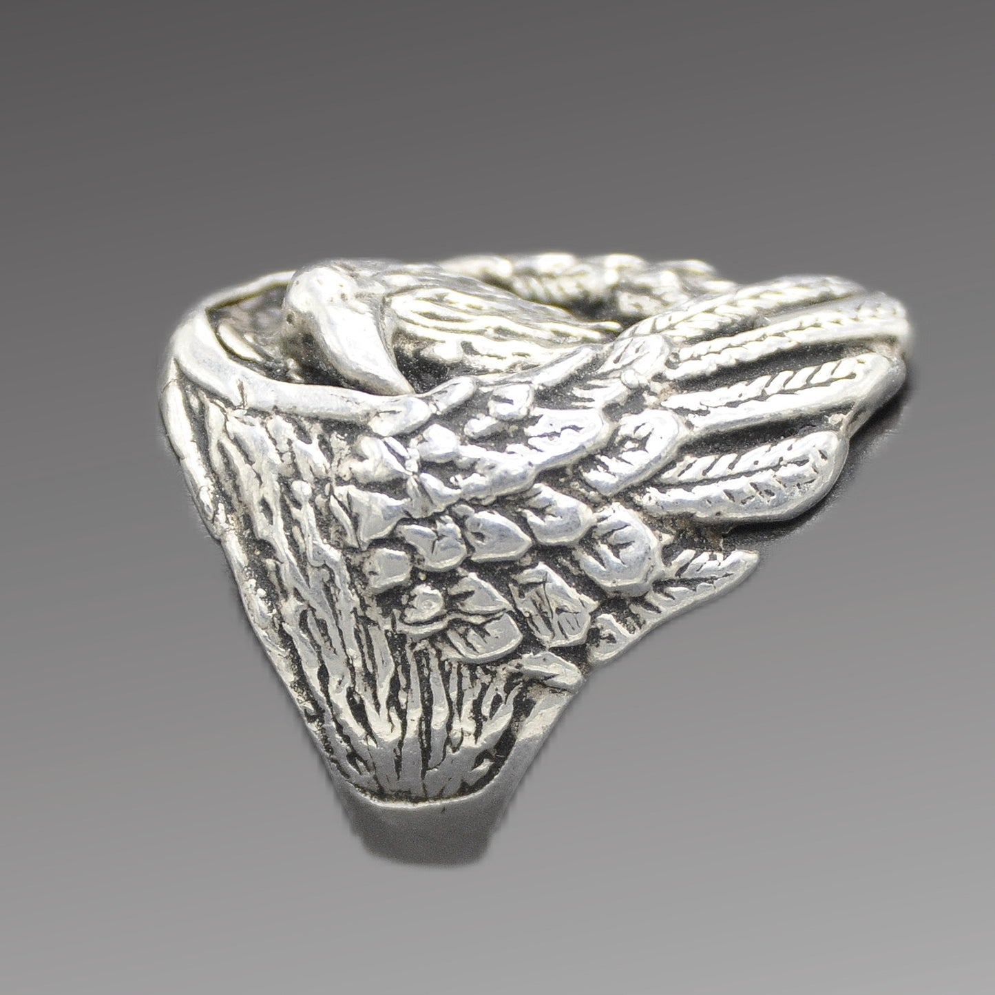 Eagle Head Ring, Sterling Silver Eagle, Endangered Species, Eagle Spirit Ring Size 9-12