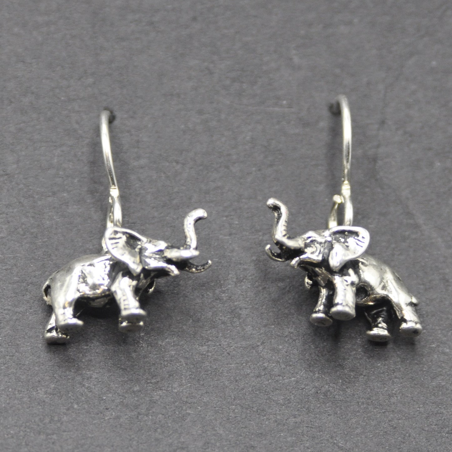 Elephant Earrings, Sterling Silver with sterling silver ear wires, Gift for Women, African Species, Intricately Detailed