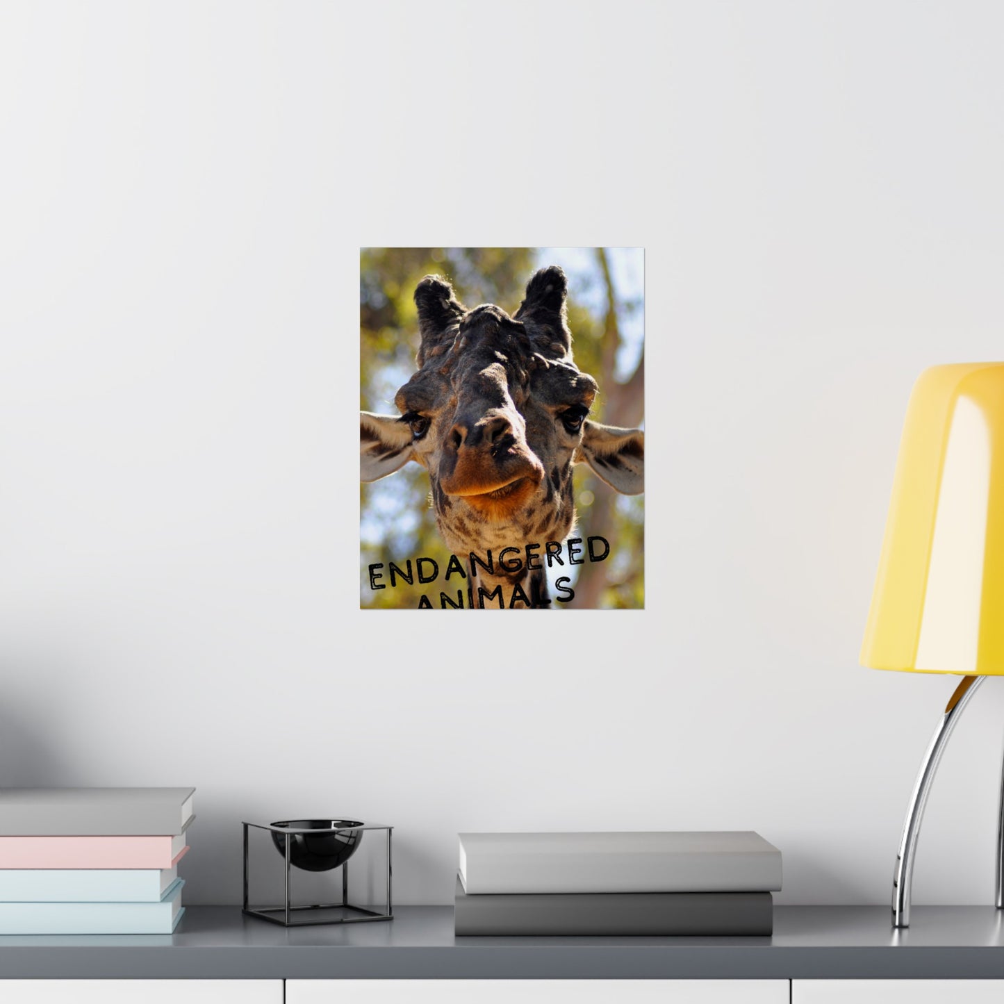 Giraffe Wall Art, Endangered Animal Poster, Photography by A. B. Petrow, Not AI! Save the Giraffes