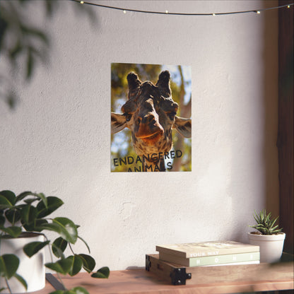 Giraffe Wall Art, Endangered Animal Poster, Photography by A. B. Petrow, Not AI! Save the Giraffes