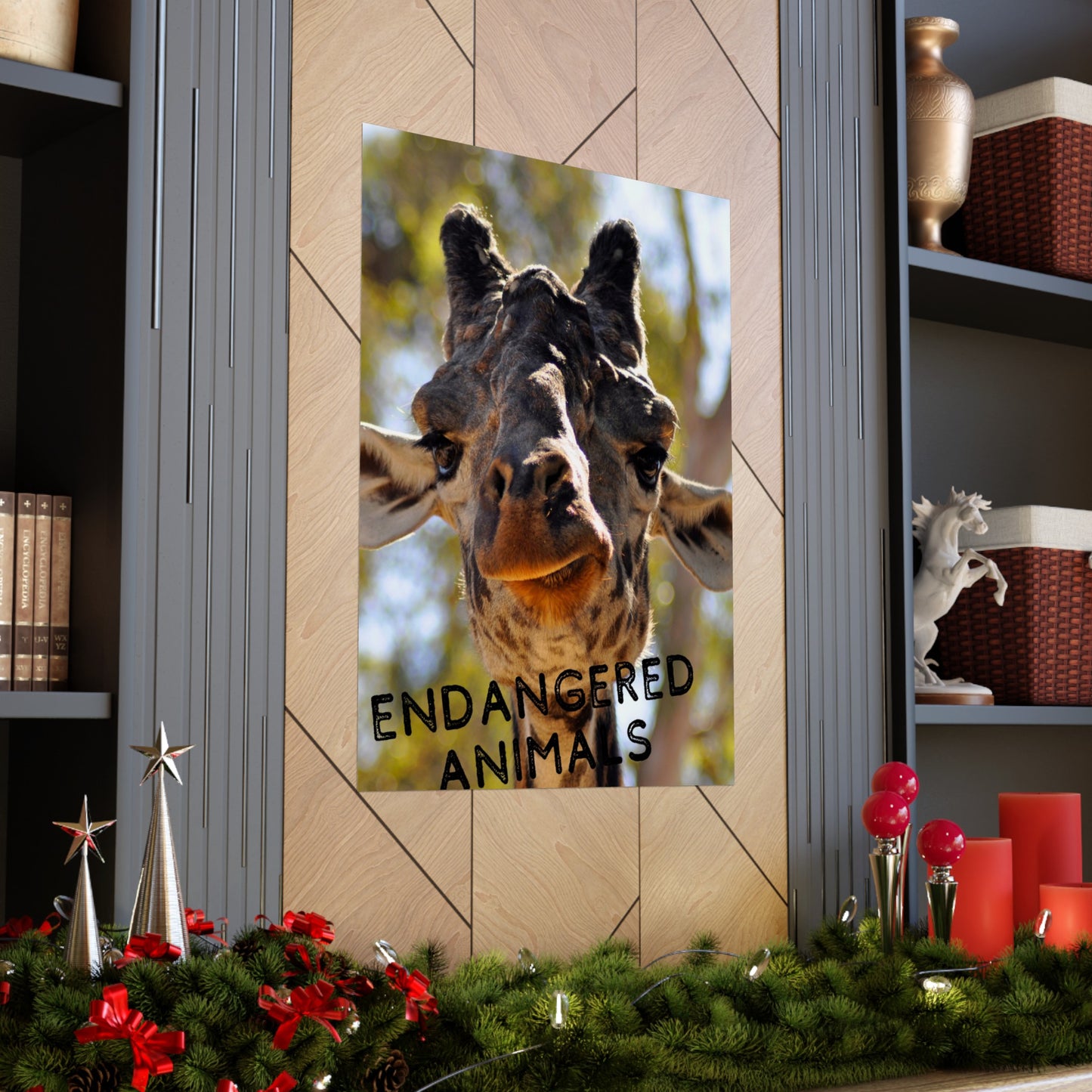 Giraffe Wall Art, Endangered Animal Poster, Photography by A. B. Petrow, Not AI! Save the Giraffes