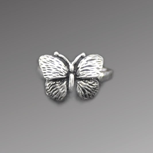 Butterfly Ring Sterling Silver .925 Vulnerable Species Size 6-12 For Men or Women