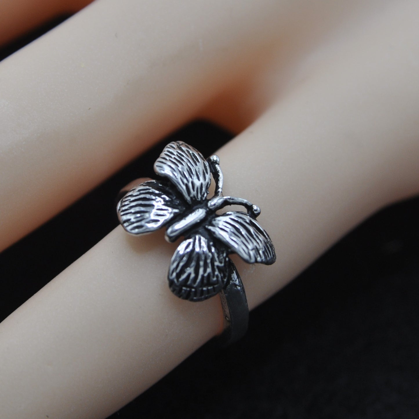 Butterfly Ring Sterling Silver .925 Vulnerable Species Size 6-12 For Men or Women