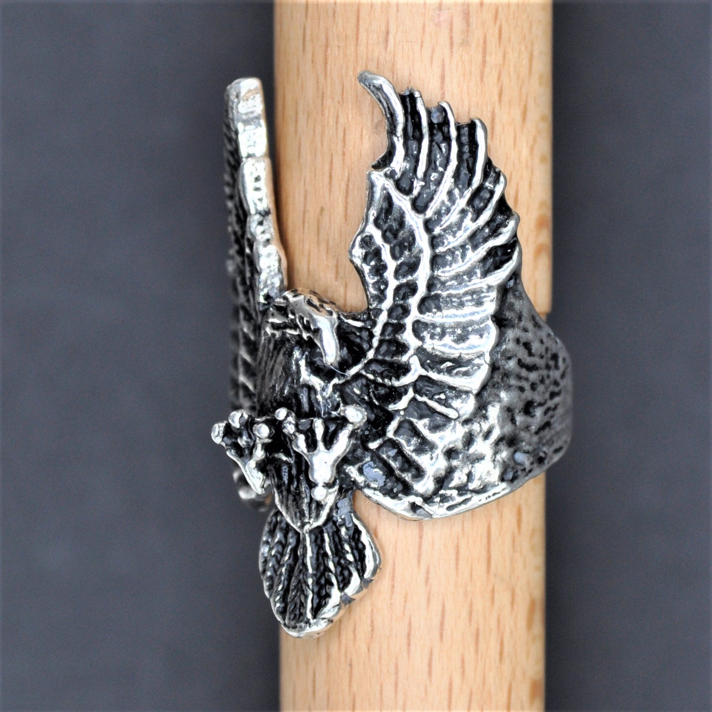 Eagle Ring, Sterling Silver Eagle, Size 8 1/2