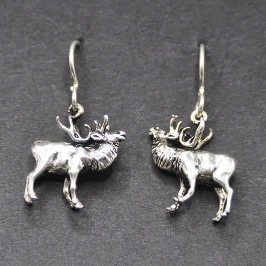 Elk Earrings, Sterling Silver with sterling silver ear wires, Gift for Women, Yellowstone Species, Intricately Detailed