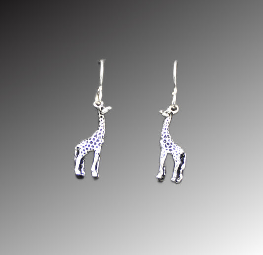 Giraffe Earrings, intricately designed Handcrafted Silver Jewelry Vulnerable Species