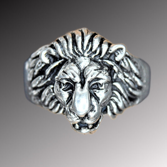 Lion Ring Sterling Silver .925 Vulnerable Species Size 6-12 For Men or Women