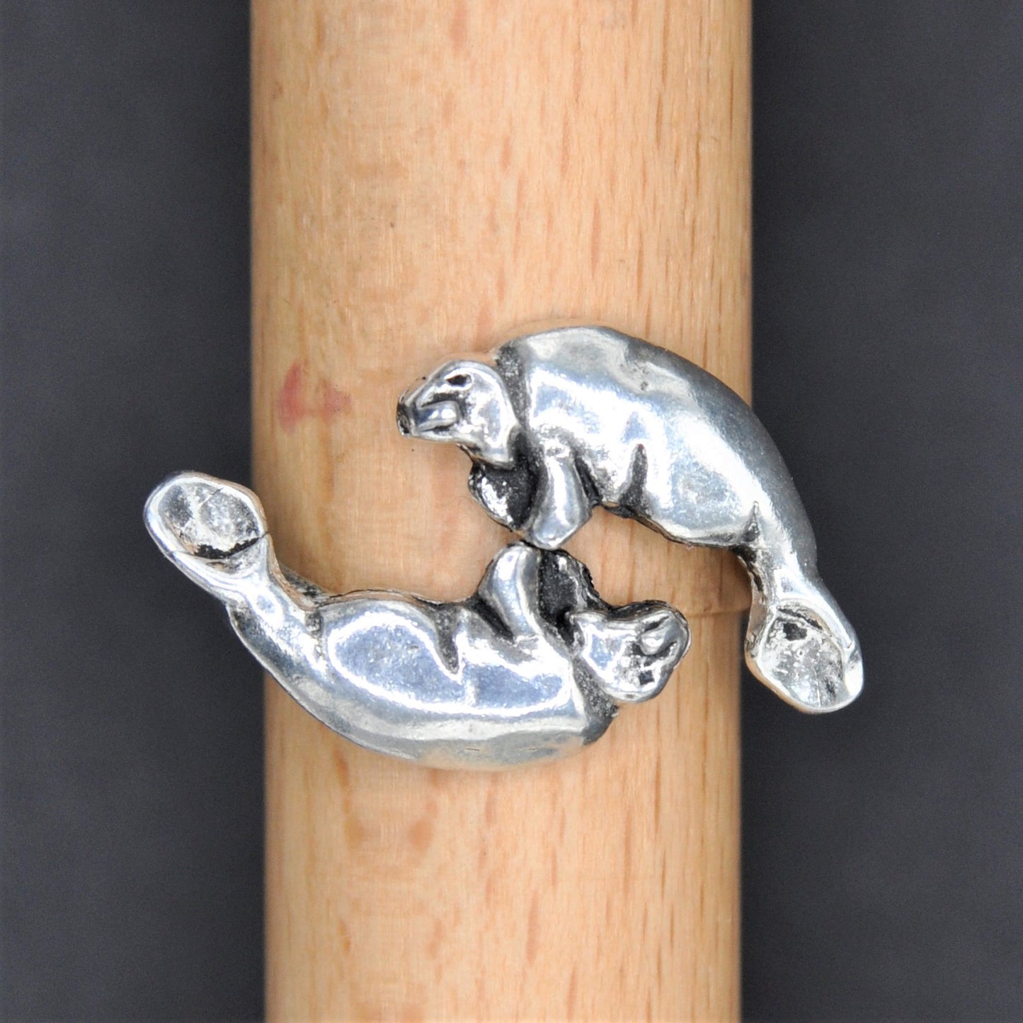 Manatee Ring in Sterling Silver size 8  .925 Endangered Species