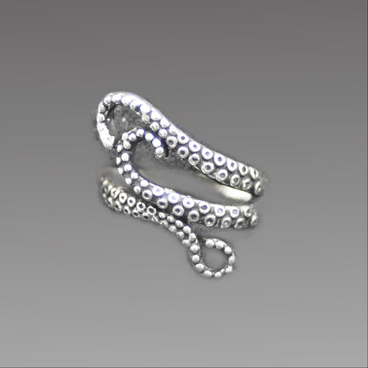 Octopus Ring, Sterling Silver Endangered Species Nautical Jewelry for Women