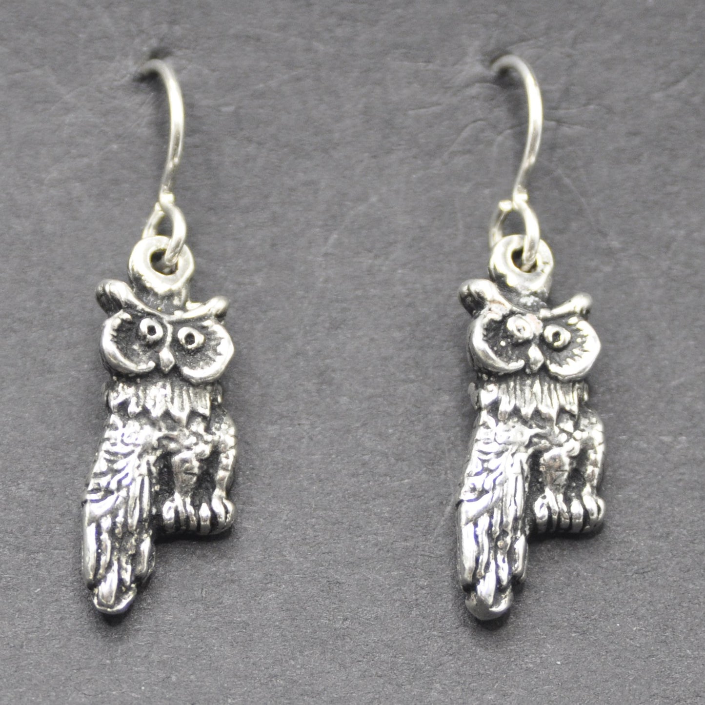 Owl Earrings, Handcrafted Recycled Silver Jewelry Endangered Species .925