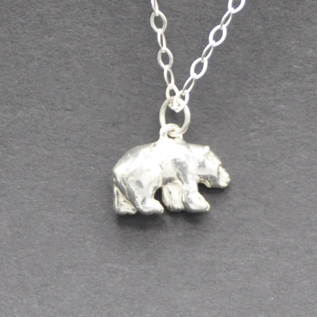 Polar Bear Necklace Recycled Sterling Silver .925 Cable Chain Endangered Species