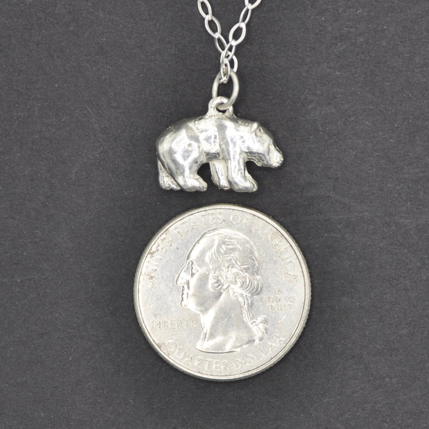Polar Bear Necklace Recycled Sterling Silver .925 Cable Chain Endangered Species