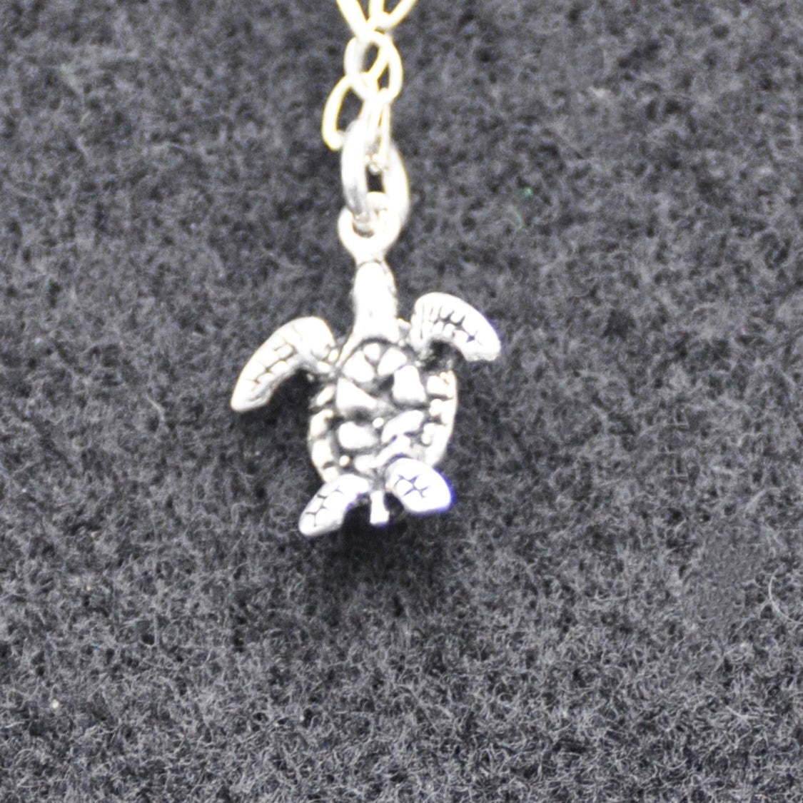 Sea Turtle Pendant Small Recycled Sterling Silver .925 18 Inch Chain Endangered Species