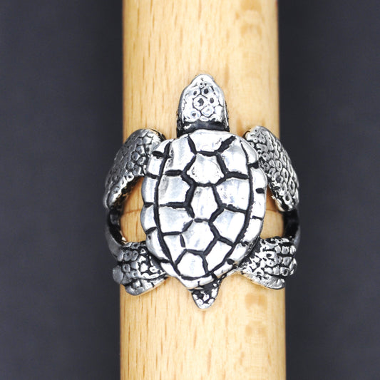 Sea Turtle Ring Sterling Silver .925 Endangered Species sizes 6-12 available.