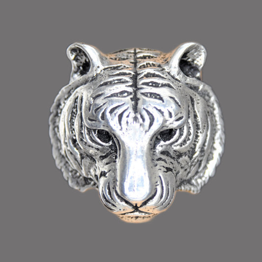 Tiger Ring in Sterling Silver Endangered Species Handcrafted Jewelry for Men or Women
