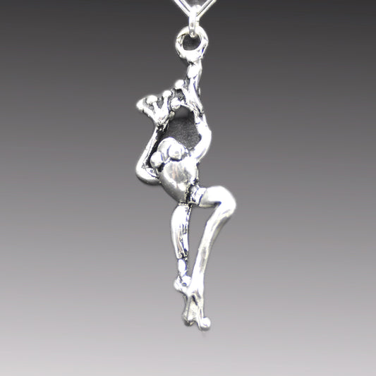 Tree Frog Pendant Recycled Sterling Silver .925 18 Inch Cable Chain Endangered Species