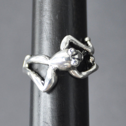 Tree Frog Ring Sterling Silver Endangered Species Handcrafted Size 6-10