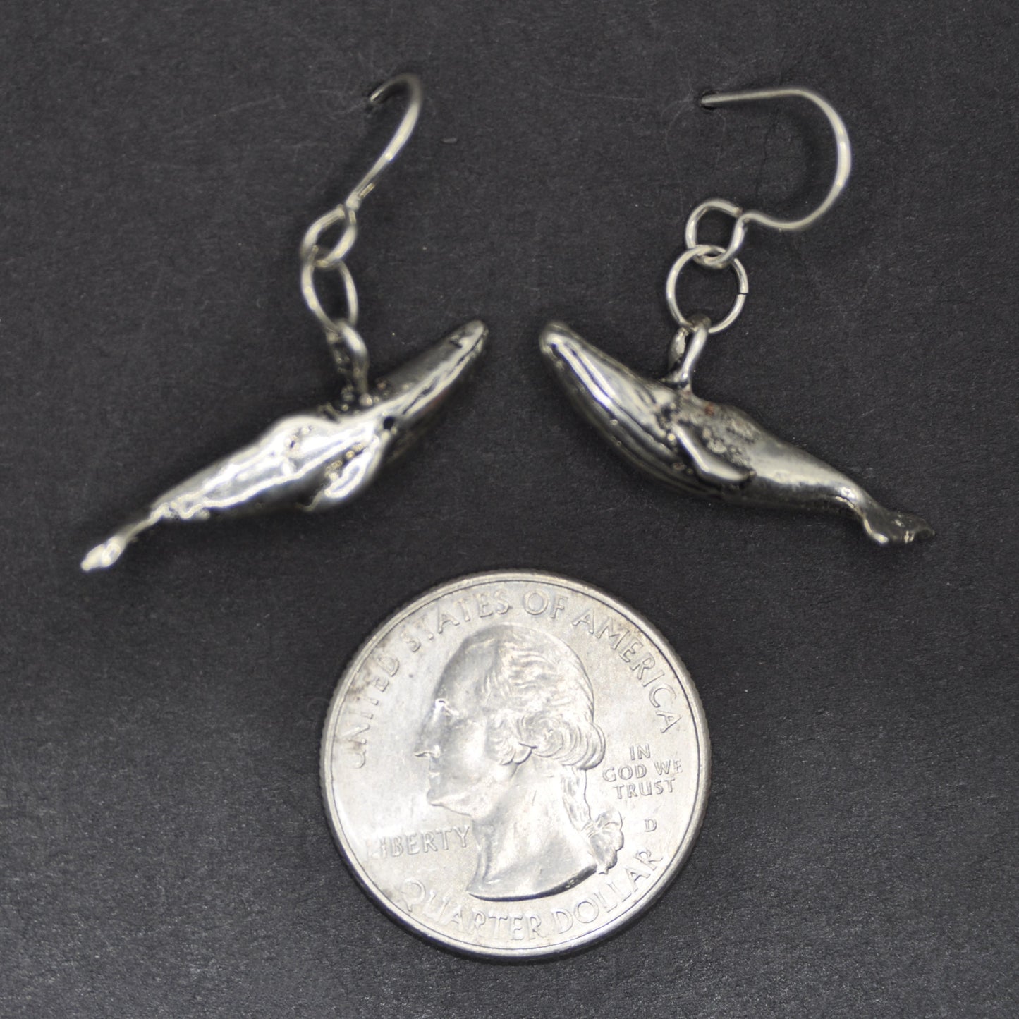 Whale Earrings, Handcrafted Recycled Silver Blue Whale Jewelry Endangered Species