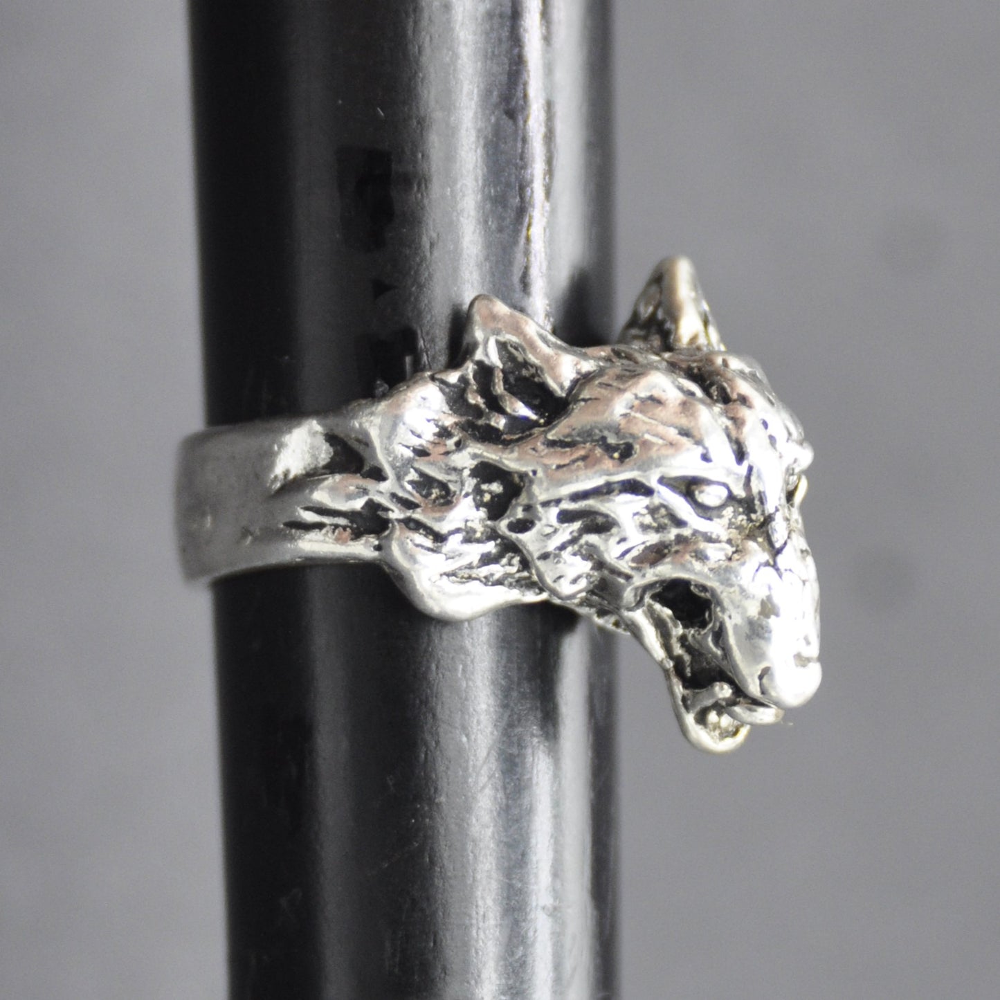 Wolf Ring Large Sterling Silver Endangered Species Handcrafted Size 6-12